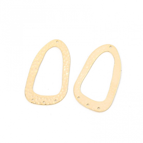 Picture of Brass Connectors Irregular 18K Real Gold Plated Circle Ring 43mm(1 6/8") x 26mm(1"), 2 PCs                                                                                                                                                                    
