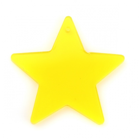 Bild von Acryl Charms Pentagramm Stern Gelb 29mm x 28mm, 20 Stück