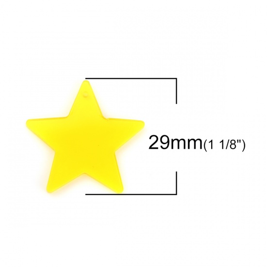 Picture of Acrylic Charms Pentagram Star Yellow 29mm x 28mm, 20 PCs
