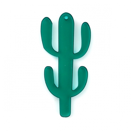 Bild von Acryl Anhänger Kaktus Grün 48mm x 23mm, 10 Stück