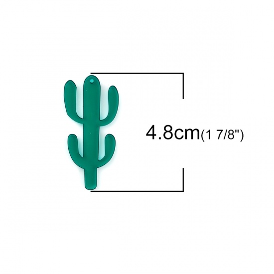 Picture of Acrylic Pendants Cactus Green 48mm x 23mm, 10 PCs