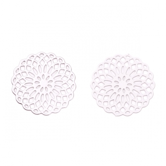Picture of Copper Embellishments Light Rose Gold Round Flower 15mm( 5/8") x 15mm( 5/8"), 10 PCs