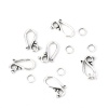 Picture of Zinc Based Alloy Hook Clasps Antique Silver 21mm x14mm 7mm Dia., 50 Sets
