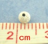 Image de Perle en Laiton Perles de Rocailles Rond Argenté Dépoli 3mm Dia, Taille de Trou: 1mm, 400 Pcs                                                                                                                                                                 