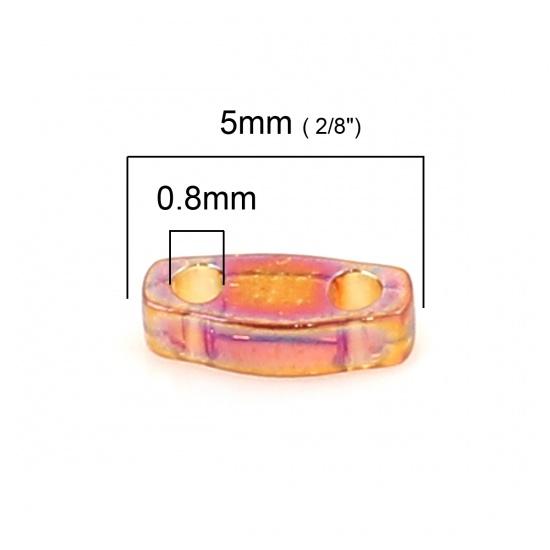 Immagine di (Japan Importazione) Vetro Rettangolo Perline di Semi con Due Fori Fumo Giallo AB Colore Trasparente 5mmx 1.3mm, Foro:Circa 0.8mm, 2 Grammi (Circa 50Pz/Grammo)