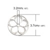 亜鉛合金 ワイヤーラップ ペンダント 円形 シルバートーン 花 3.7cm直径、 10 個 の画像