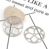 Picture of Zinc Based Alloy Pendants Wire Wrapped Earrings Findings Round Silver Tone Flower 3.7cm(1 4/8") Dia, 10 PCs