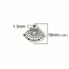 Imagen de Zamak Bohemia Colgantes Charms En forma de abanico Plata Antigua 18mm x 14mm, 50 Unidades