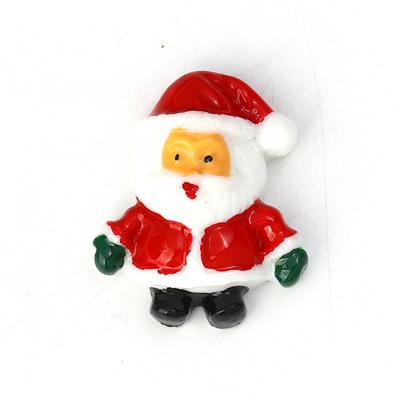 樹脂 装飾 クリスマス・サンタクロース 赤 25mm x 20mm、 10 個 の画像