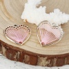 Picture of Zinc Based Alloy Thread Wrapped Charms Heart KC Gold Plated Pink 26mm x 26mm, 5 PCs