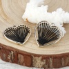 Picture of Zinc Based Alloy Thread Wrapped Charms Heart KC Gold Plated Black 26mm x 26mm, 5 PCs