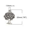 Picture of Zinc Based Alloy Charms Tree Antique Silver Color 22mm( 7/8") x 17mm( 5/8"), 50 PCs