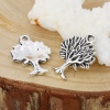 Picture of Zinc Based Alloy Charms Tree Antique Silver Color 22mm( 7/8") x 17mm( 5/8"), 50 PCs