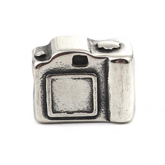 Immagine di 304 Acciaio Inossidabile Colata Perline Camera Argento Antico 3D 13mm x 10mm, Buco: Circa 5.1mm, 2 Pz