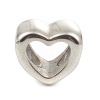 Bild von 304 Edelstahl Guss Perlen Herz Silberfarbe 11mm x 10mm, Loch: ca. 5.2mm, 2 Stück