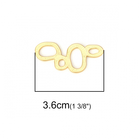 Picture of Zinc Based Alloy Connectors Irregular Gold Plated 36mm x 18mm, 10 PCs