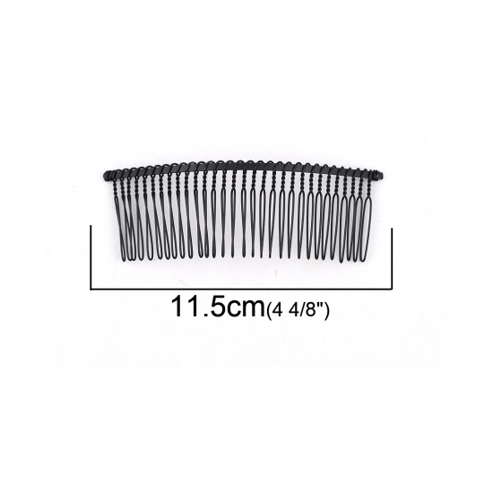 Image de Peigne à Cheveux en Alliage de Zinc Noir 11.5cm x 4cm, 5 Pcs