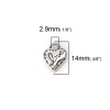Imagen de 304 Acero Inoxidable Fundición Colgantes Charms Corazón Plata Antigua " Amor " 14mm x 11mm, 2 Unidades