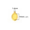 Immagine di Lega di Zinco Charm Charms Ovale Oro Opaco Basi per Cabochon (Adatto 14mmx9mm) 23mm x 15mm, 5 Pz