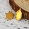 Picture of Zinc Based Alloy Charms Oval Matt Gold Cabochon Settings (Fits 14mmx9mm) 23mm x 15mm, 5 PCs