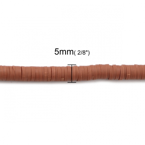 Изображение Глина Katsuki Бусины Круглые, Коричневый с красным 5мм диаметр, 1.8мм, 40см длина, 3 Нитки ( 380 шт/ 1 нитка)