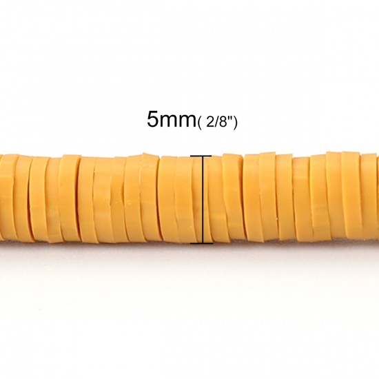 Изображение Глина Katsuki Бусины Круглые, Желтый имбирь 5мм диаметр, 1.8мм, 40см длина, 3 Нитки ( 380 шт/ 1 нитка)