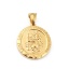 Immagine di 316L Acciaio inossidabile Ciondoli Tondo Placcato Oro 18K San Cristoforo 35mm x 25mm, 1 Pz