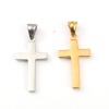 Image de Pendentifs en 316L Acier Inoxydable Religieux Croix Plaqué Or 18K 44mm x 20mm , 1 Pièce