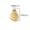 Picture of 316L Stainless Steel Valentine's Day Charms 18K Gold Color Round Heart 11mm x 8mm, 1 Piece