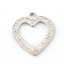 Immagine di 316L Acciaio Inossidabile Charms Cuore Tono Argento Trasparente Strass 21mm x 20mm, 1 Pz” 