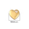 Picture of 316L Stainless Steel Valentine's Day Charms 18K Gold Color Heart 18mm x 18mm, 1 Piece