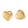 Picture of 316L Stainless Steel Valentine's Day Charms 18K Gold Color Heart 18mm x 18mm, 1 Piece