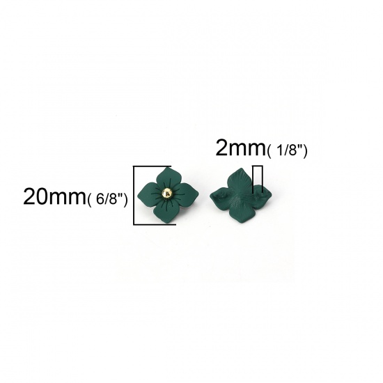 Imagen de Zamak Conectores Flor Verde 20mm x 20mm, 10 Unidades