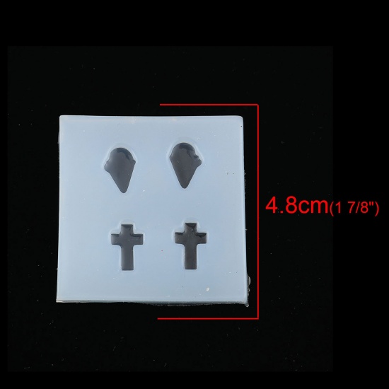 Bild von Silikon Gießform Flügel Weiß Kreuz 48mm x 48mm, 2 Stück