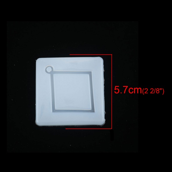 Immagine di Silicone Muffa della Resina per Gioielli Rendendo Quadrato Traslucido Rombo 57mm x 57mm, 1 Pz