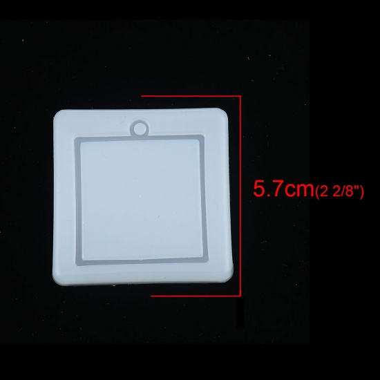 Immagine di Silicone Muffa della Resina per Gioielli Rendendo Quadrato Traslucido 57mm x 57mm, 1 Pz