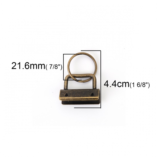 Immagine di Lega di Ferro Corda di Collana Multifunzione Crimpare le Estremità Rettangolo Bronzo Antico Tondo Scolpito 44mm x 32mm, 10 Pz