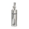 Imagen de 316L Acero Inoxidable + Cristal Cremación Pet Ash Urn Colgantes Cilíndrico Tono de Plata Hueco 55mm x 13mm, 1 Unidad” 