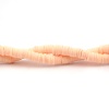 Image de Perles Heishi Katsuki en Pâte Polymère Rond Couleur Pêche 5mm Dia, Taille de Trou: 2mm, 39cm long, 3 Pièces (Env. 347 Pcs/Enfilade)