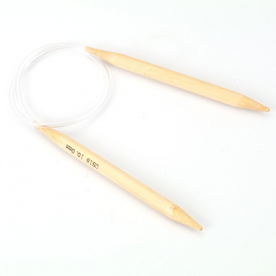 Immagine di 10mm, Bambù Circular Knitting Needles Naturale 60cmLunghezza, 2 Paia