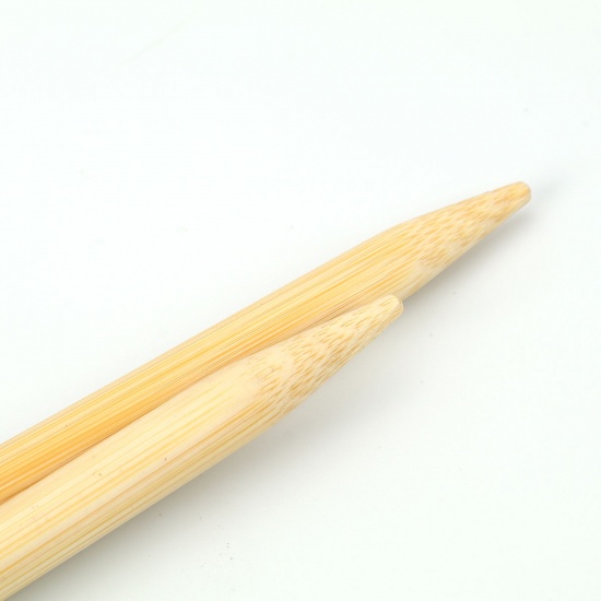 Immagine di 9mm, Bambù Circular Knitting Needles Naturale 60cmLunghezza, 2 Paia