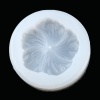 Image de Moule en Silicone Rond Blanc Fleurs 5.9cm Dia., 1 Pièce