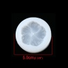 Image de Moule en Silicone Rond Blanc Fleurs 5.9cm Dia., 1 Pièce