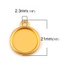 Picture of Zinc Based Alloy Charms Round Gold Plated Cabochon Settings (Fits 14mm Dia.) 21mm x 17mm, 5 PCs