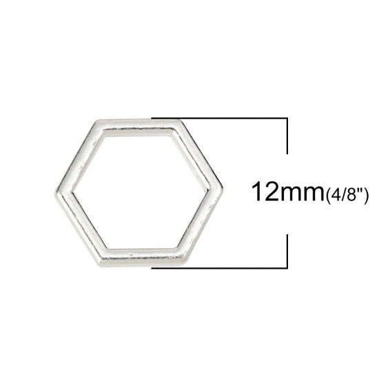 Picture of Zinc Based Alloy Connectors Honeycomb Silver Plated 12mm x 10mm, 200 PCs