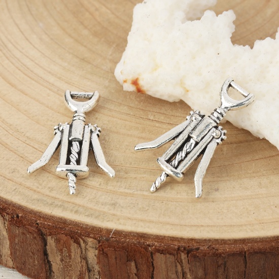 Picture of Zinc Based Alloy Charms Opener Antique Silver 26mm(1") x 17mm( 5/8"), 50 PCs