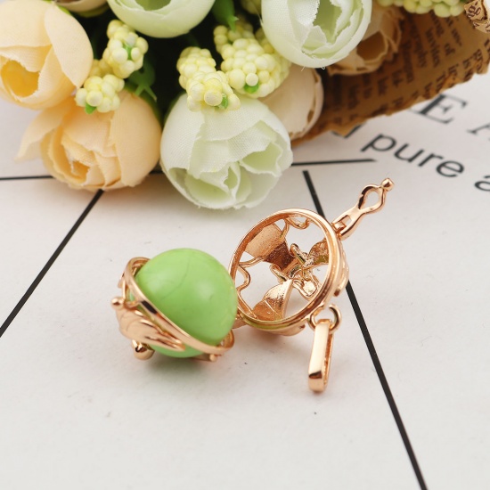 Picture of Copper Pendants Mexican Angel Caller Bola Harmony Ball Wish Box Locket Angel Gold Plated Can Open (Fits 14mm Beads) 31mm(1 2/8") x 24mm(1"), 2 PCs