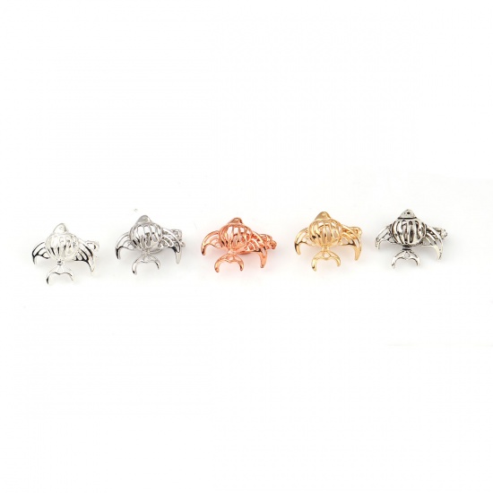 Bild von Kupfer Wunsch Perlenkäfig Schmuck Anhänger Fisch Antiksilber Zum Öffnen (Für Perlengröße: 8mm) 24mm x 21mm, 2 Stück