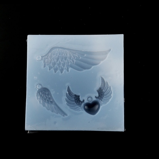 Picture of Silicone Resin Mold For Jewelry Making Square White At Random 66mm(2 5/8") x 66mm(2 5/8"), 1 Piece