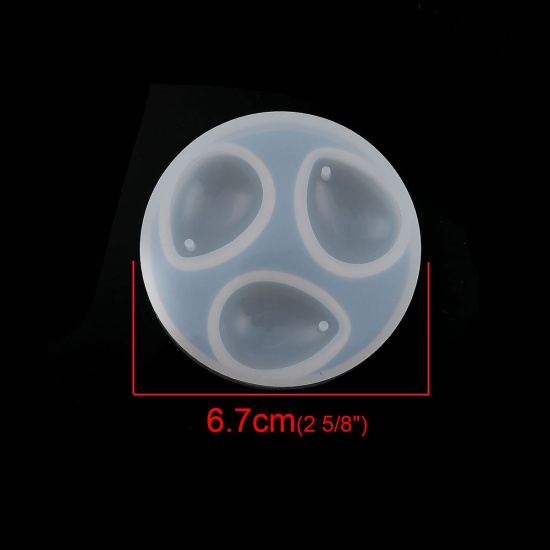 Изображение Силикон Модель для эпоксидной смолы Круглые Белый Капли 6.7см диаметр, 1 ШТ